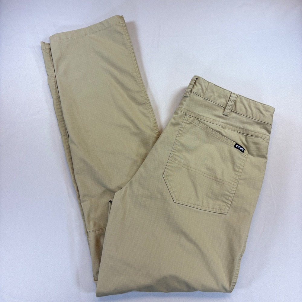 CQR Flex Stretch Tactical Pants Men 32x34 Khaki Ripstop Cargo Hiking Work